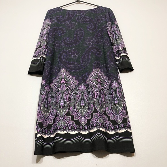 Tiana B. | Retro Print Long Sleeve Shift Dress - Picture 3 of 8